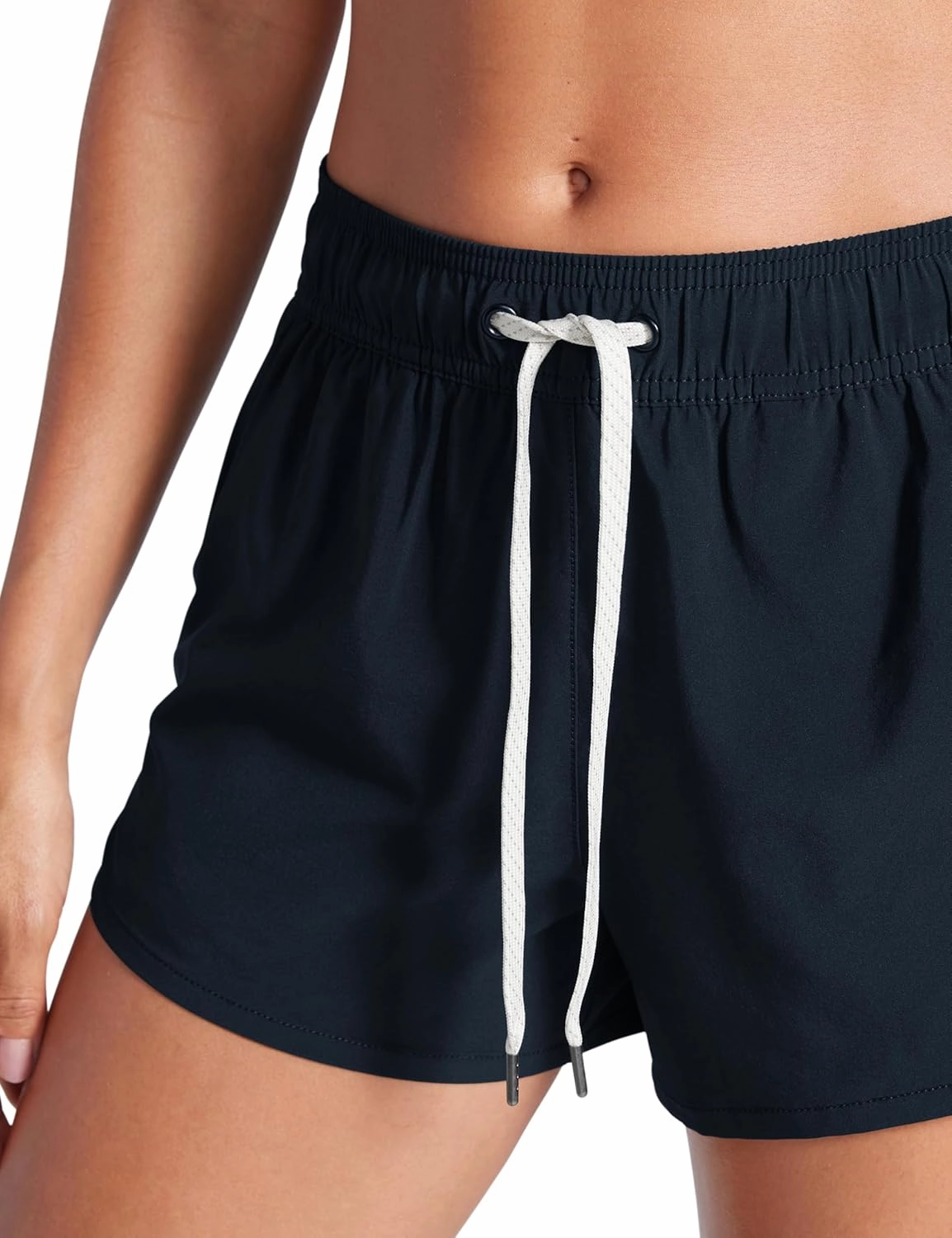 CRZ YOGA Womens 3" Mid Waisted Swim Board Shorts Side Splits Swimming Bottoms Quick Dry Beach Swimsuit with Liner Pockets