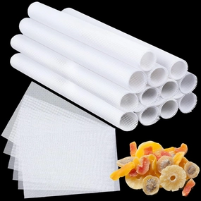 Cunhill 16 Pcs Silicone Dehydrator Sheets 21 x 14 Inch Non Stick Silicone Mesh Reusable Dehydrator Tray Liner Fruit Dryer Mats for food fruit Freeze Dryer