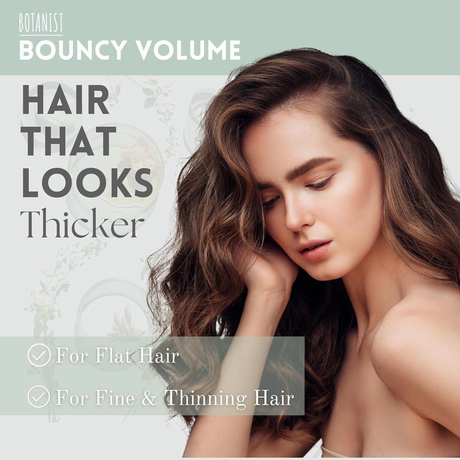 Curly Hair Shampoo and Conditioner for Thin Hair, Sulfate Free Shampoo for Women& Men by Botanical Keratin, Collagen, Collagen& Jojoba Seed from Japan, Silicone Free, BOUNCY VOLUME 31.7 Fl Oz