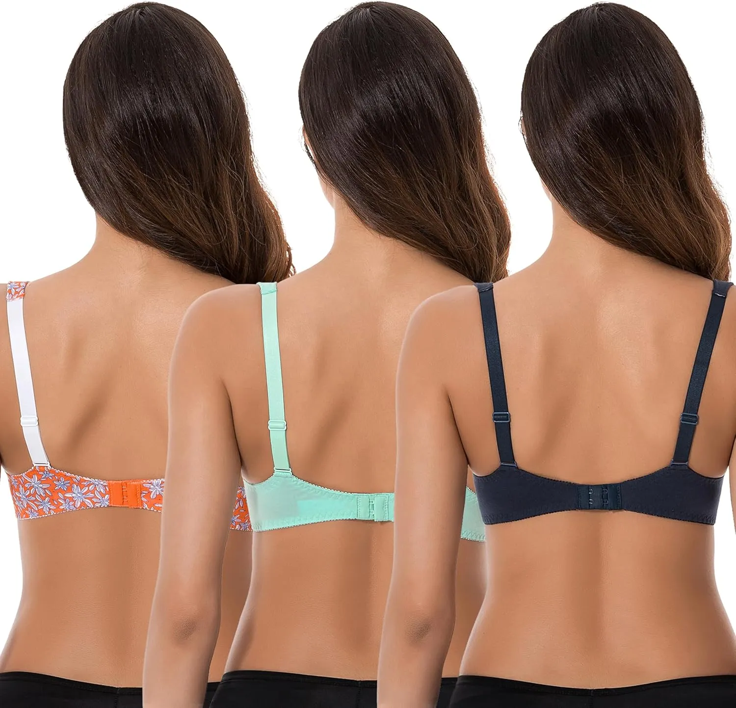 Curve Muse Women's Plus Size Unlined Balconette Cotton Bra-2 or 3Pack