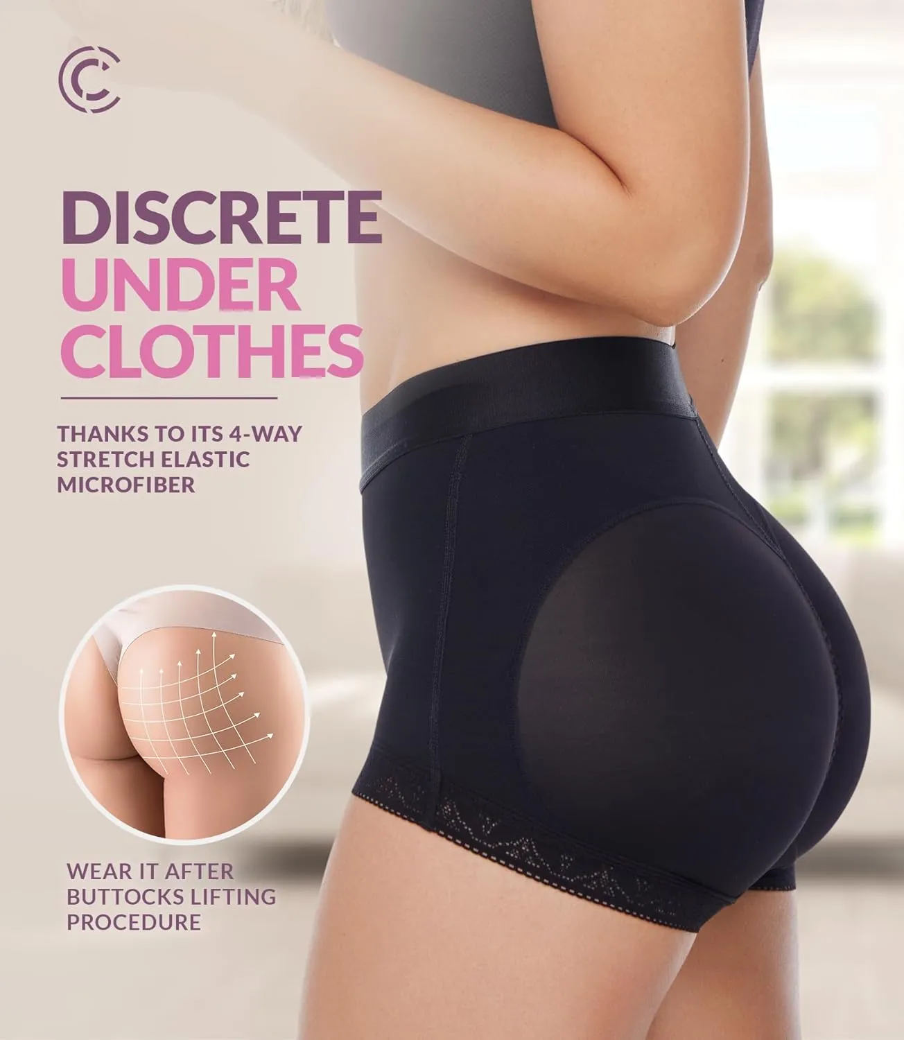 CURVEEZ Tummy Control Panties - Butt Lifting Shapewear Body Shaper for Women - Butt Lifter Faja Shorts Hip Enhancer