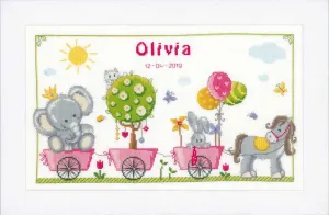 Cute Animal Parade Cross Stitch Kit by Vervaco