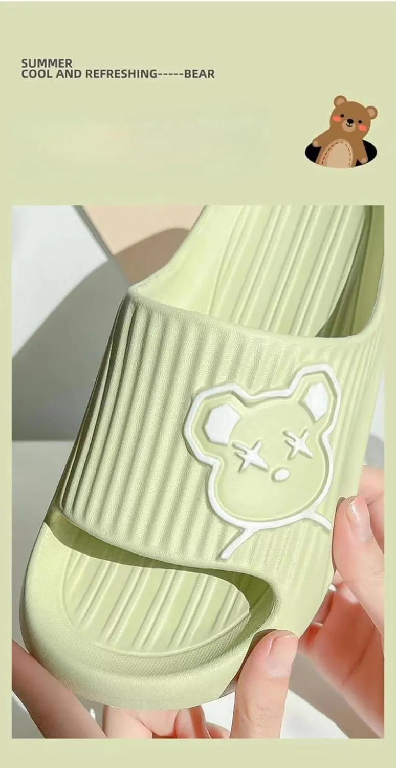 Cute Bear Slippers For Women Summer Feeling Soft Platform Non-Slip Sandals Antislip Indoor Outdoor Slippers kawaii Gifts for Women Men