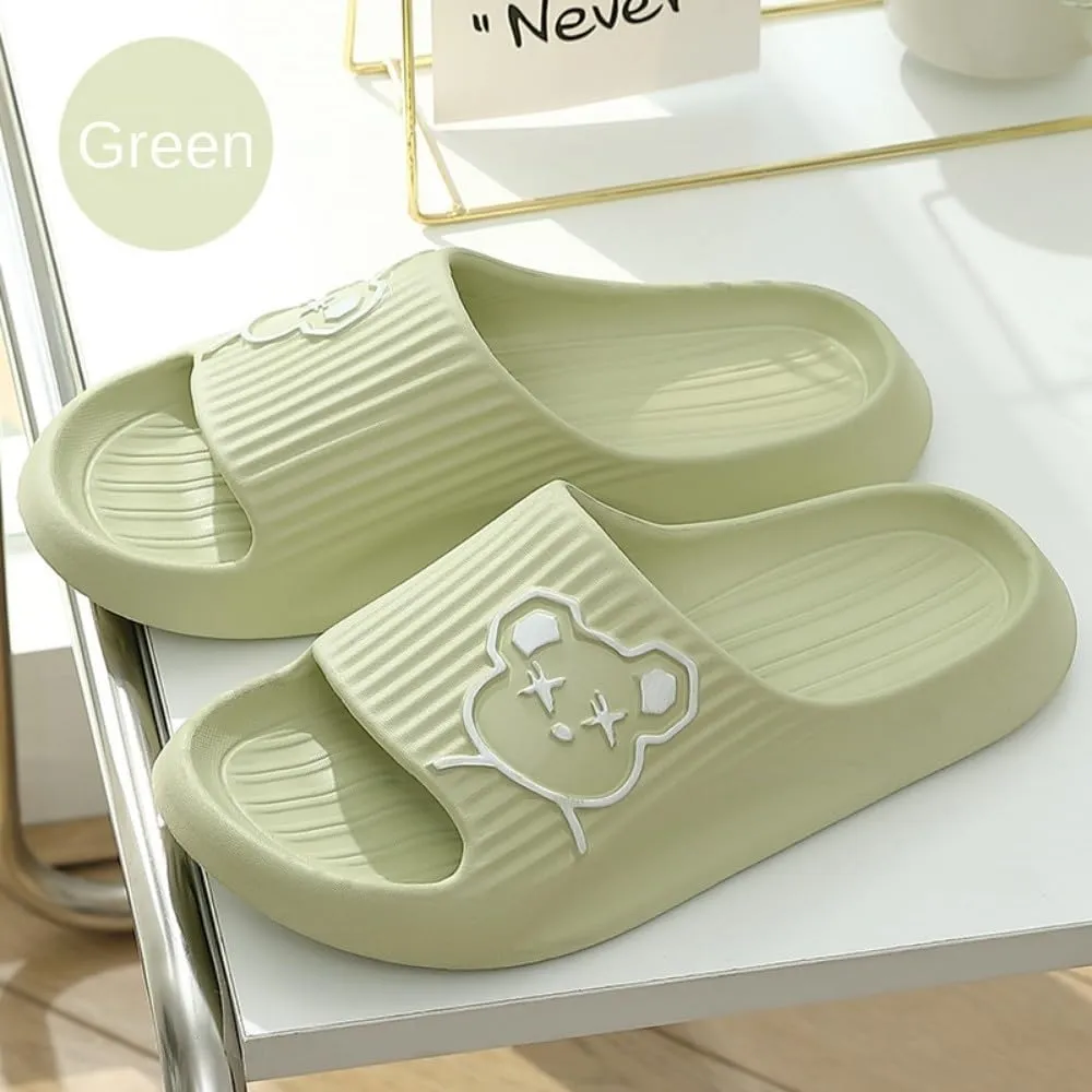 Cute Bear Slippers For Women Summer Feeling Soft Platform Non-Slip Sandals Antislip Indoor Outdoor Slippers kawaii Gifts for Women Men