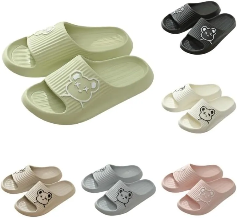 Cute Bear Slippers For Women Summer Feeling Soft Platform Non-Slip Sandals Antislip Indoor Outdoor Slippers kawaii Gifts for Women Men