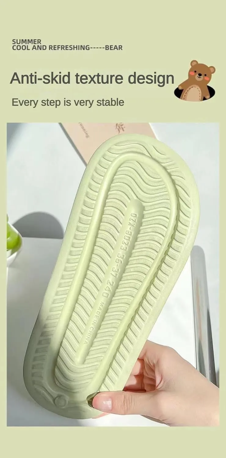 Cute Bear Slippers For Women Summer Feeling Soft Platform Non-Slip Sandals Antislip Indoor Outdoor Slippers kawaii Gifts for Women Men
