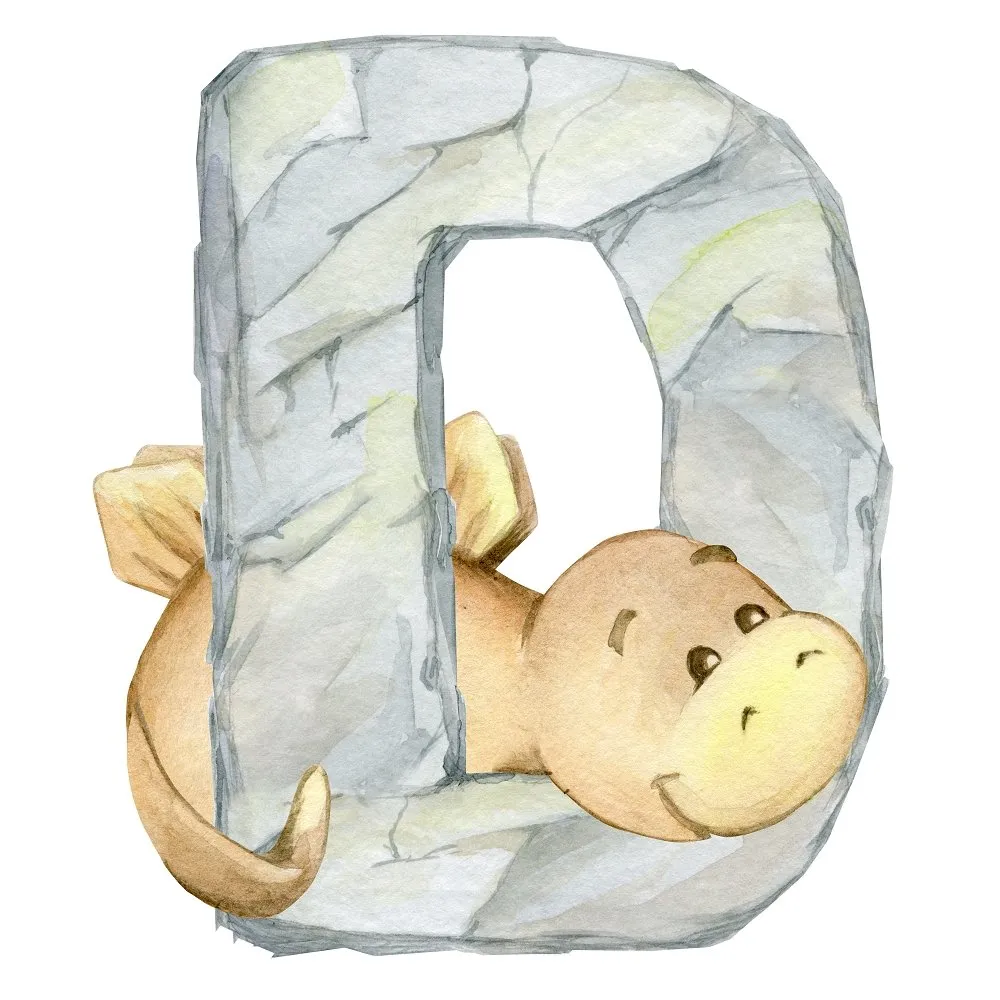 Cute Dinosaur "D" Fabric Panel