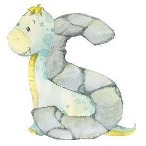 Cute Dinosaur "S" Fabric Panel