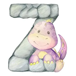 Cute Dinosaur "Z" Fabric Panel