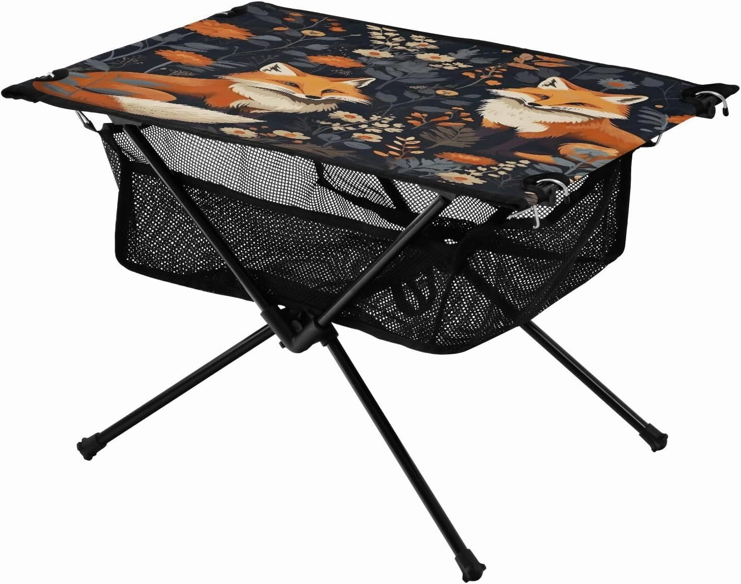 Cute Foxes Portable Folding Camping Table, Compact Lightweight Beach Table with Carrying Bag for Outdoor Picnics, BBQs, Camp