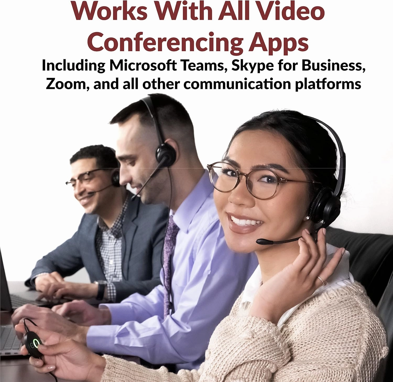 Cyber Acoustics Mono USB Headset with ENC (AC-104ENC) – Advanced Environmental Noise Cancelation, Audio for Calls & Music, in-Line Control Module, Perfect for Call Center, Classroom, Home