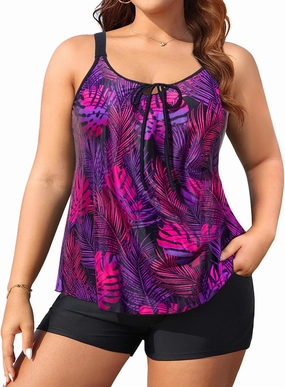 Daci Women Plus Size Tankini Swimsuit - 2 Piece Flowy Plus Size Bathing Suits and Shorts with Pockets 2025