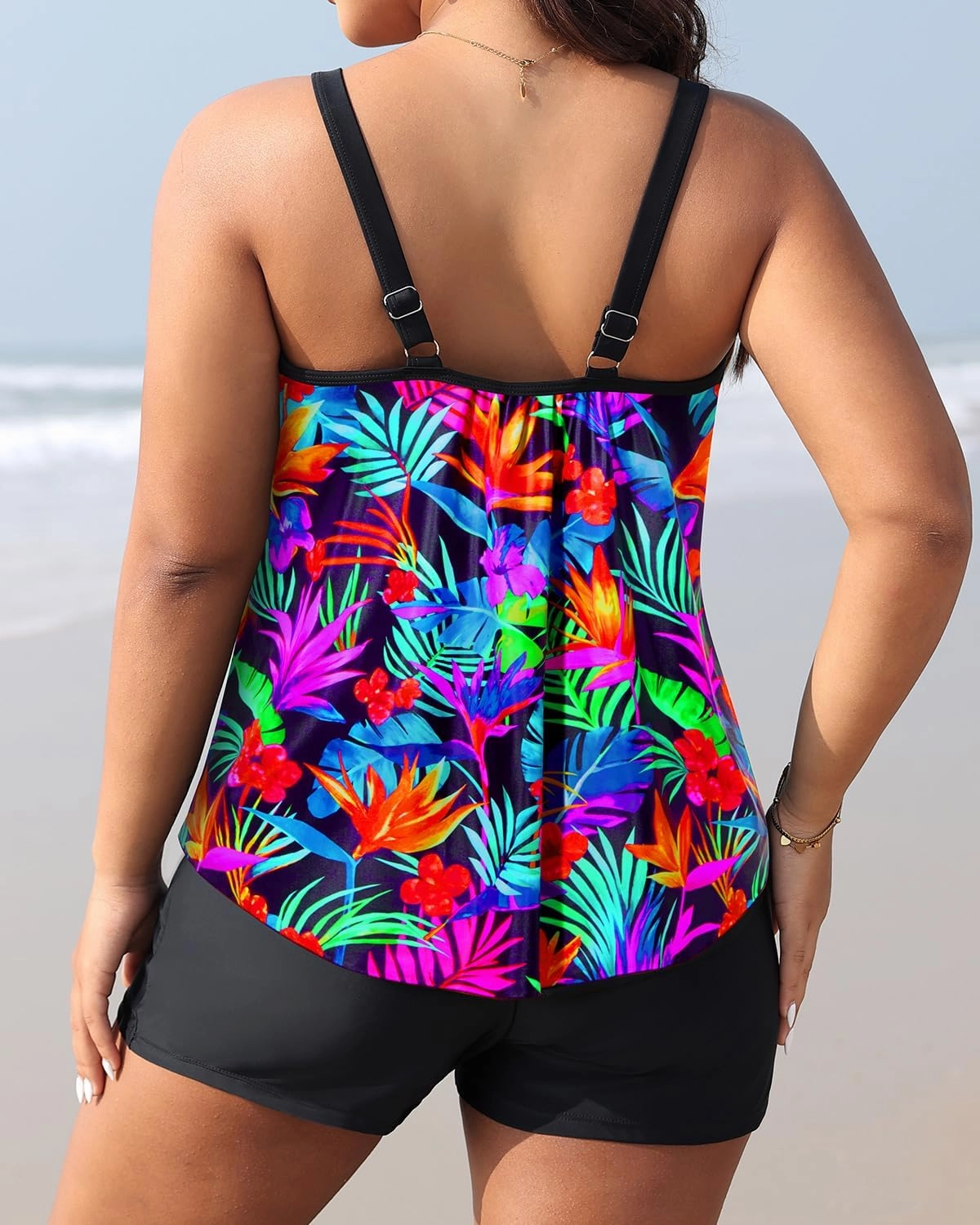 Daci Women Plus Size Tankini Swimsuit - 2 Piece Flowy Plus Size Bathing Suits and Shorts with Pockets 2025