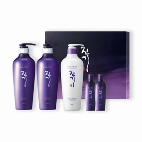 Daeng Gi Meo Ri- Jin Gi Vitalizing set[ Shampoo x2, Treatment x1], 100% Domestic Oriental Herb, Providing Moisture to Frizzy and Split Hair, Smooth and Shiny Hair