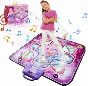 Dance Mat for Girls Princess-Themed Dance Pad 3 Level Dancing Mat with Clear Music Volume Adjustable 9 Key LED Indicator Sensitive Waterproof Heavy Duty Toys for Girls Dance Mat