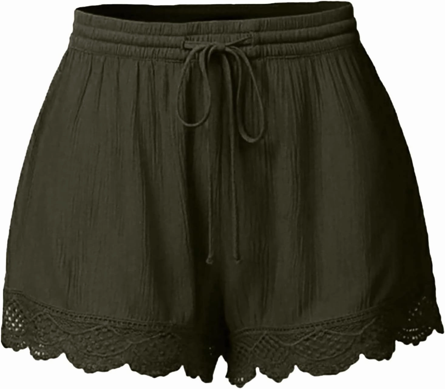 DASAYO Womens Shorts Casual Drawstring Elastic Waist Cute Vacation Beach Shorts Solid Color Loose Trendy Summer Clothes