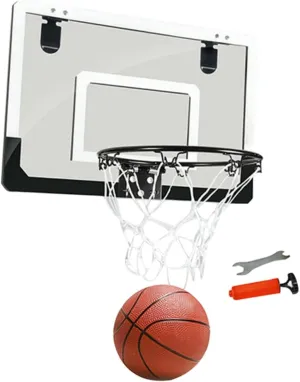 DECHOUS 1Pc Mini Door Hanging Basketball Board Transparent Design Indoor Use Easy Assembly Sturdy Construction for Home Office Compact Basketball Backboard for Fun