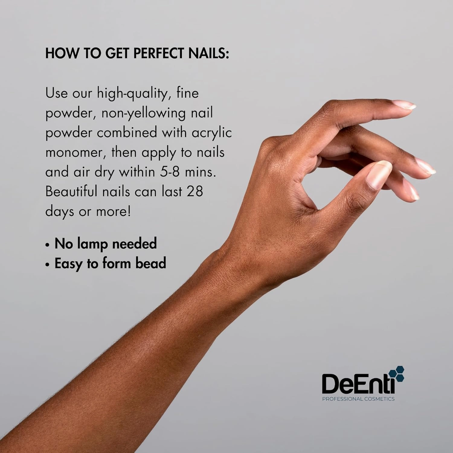 DeEnti Acrylic Nail Powder, 4oz Dark Pink Acrylic Powder Dip for Nails, Long Lasting Salon Quality, Bubble Free Professional Manicures, Fake Nails, Carving & Extensions