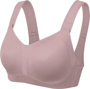 DELIMIRA Women's High Impact Sports Bra Front Adjustable Straps Underwire Plus Size Bra Full Figure