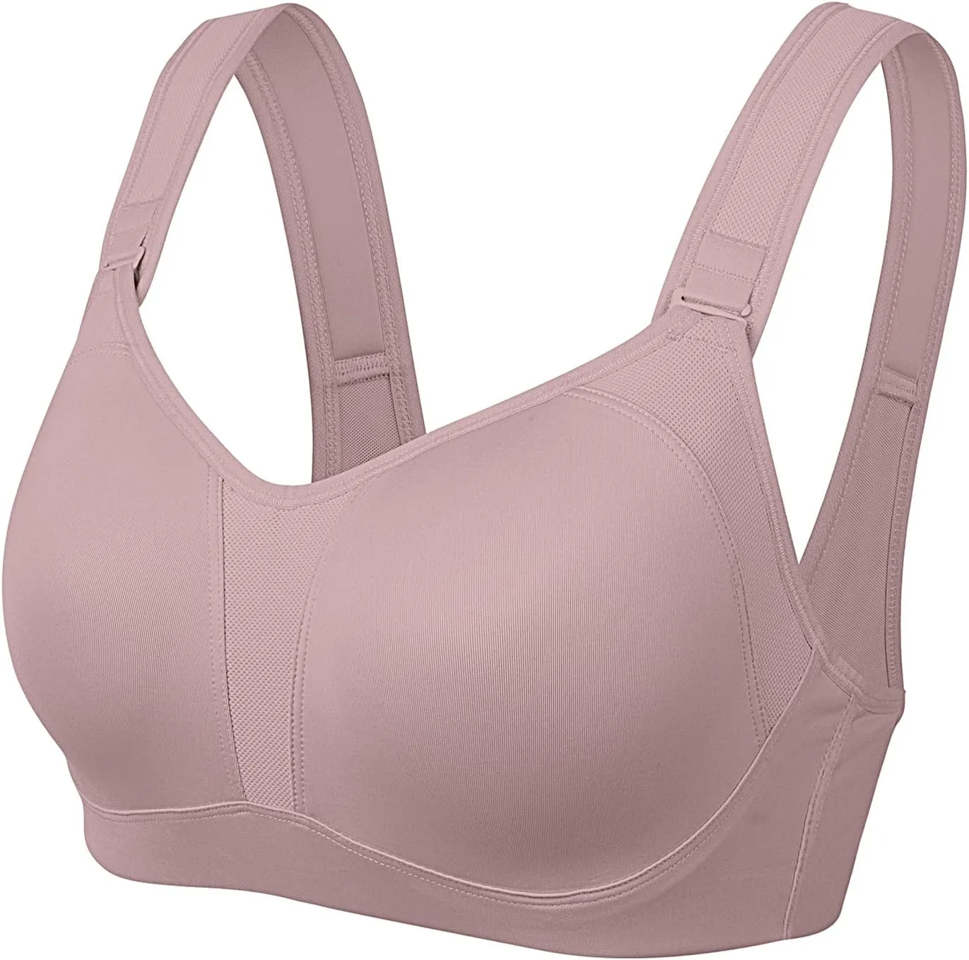 DELIMIRA Women's High Impact Sports Bra Front Adjustable Straps Underwire Plus Size Bra Full Figure