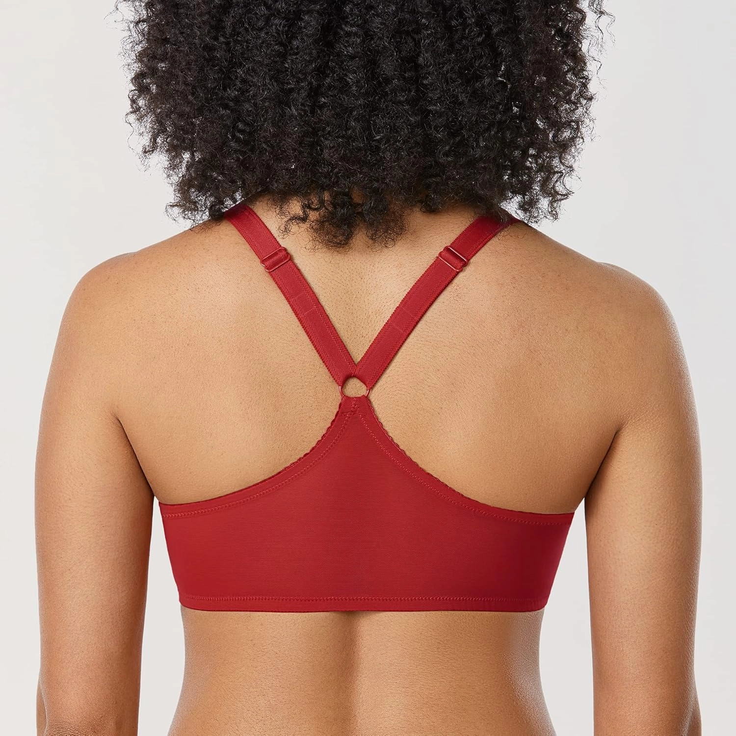 DELIMIRA Women's Front Closure Plus Size Full Coverage Lace Underwire Racerback Bra