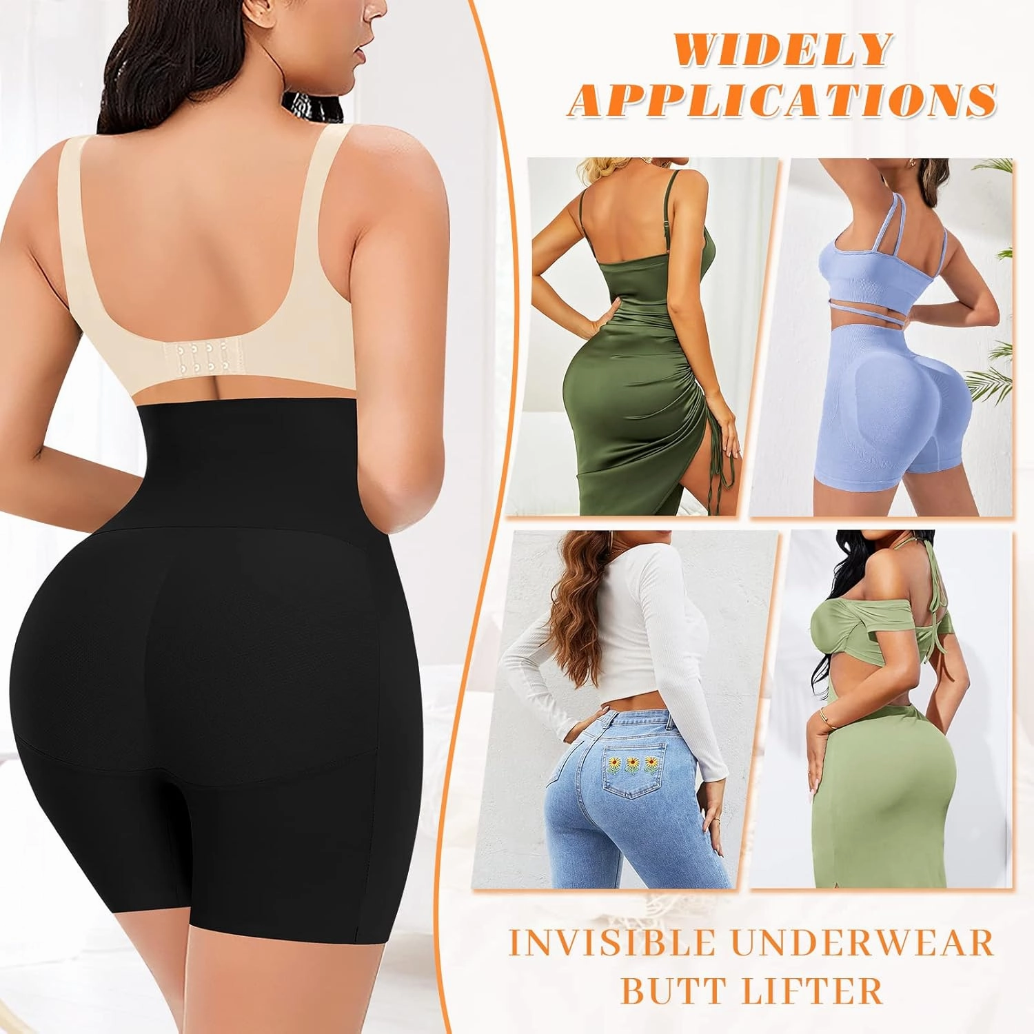 DERCA Butt Lifter Panties Padded Underwear for Women Seamless Booty Pads Hip Enhancer Panty