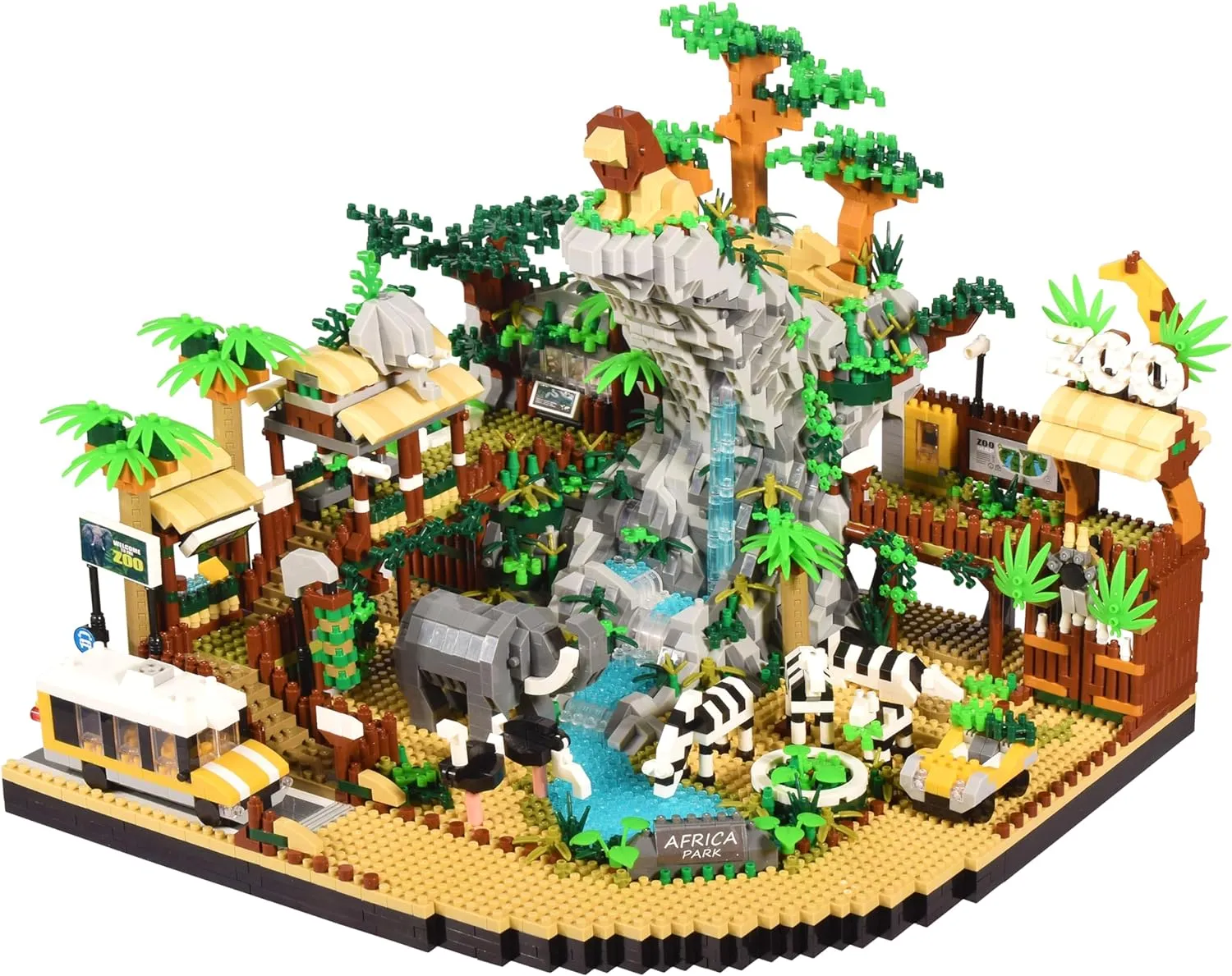 Desert Micro Building Blocks Zoo Sets with Lions Elephants Zebras Zoological Wildlife Animals Park Building Kit Ideals Toy Present for Adults and Kid Age of 14  4800PCS