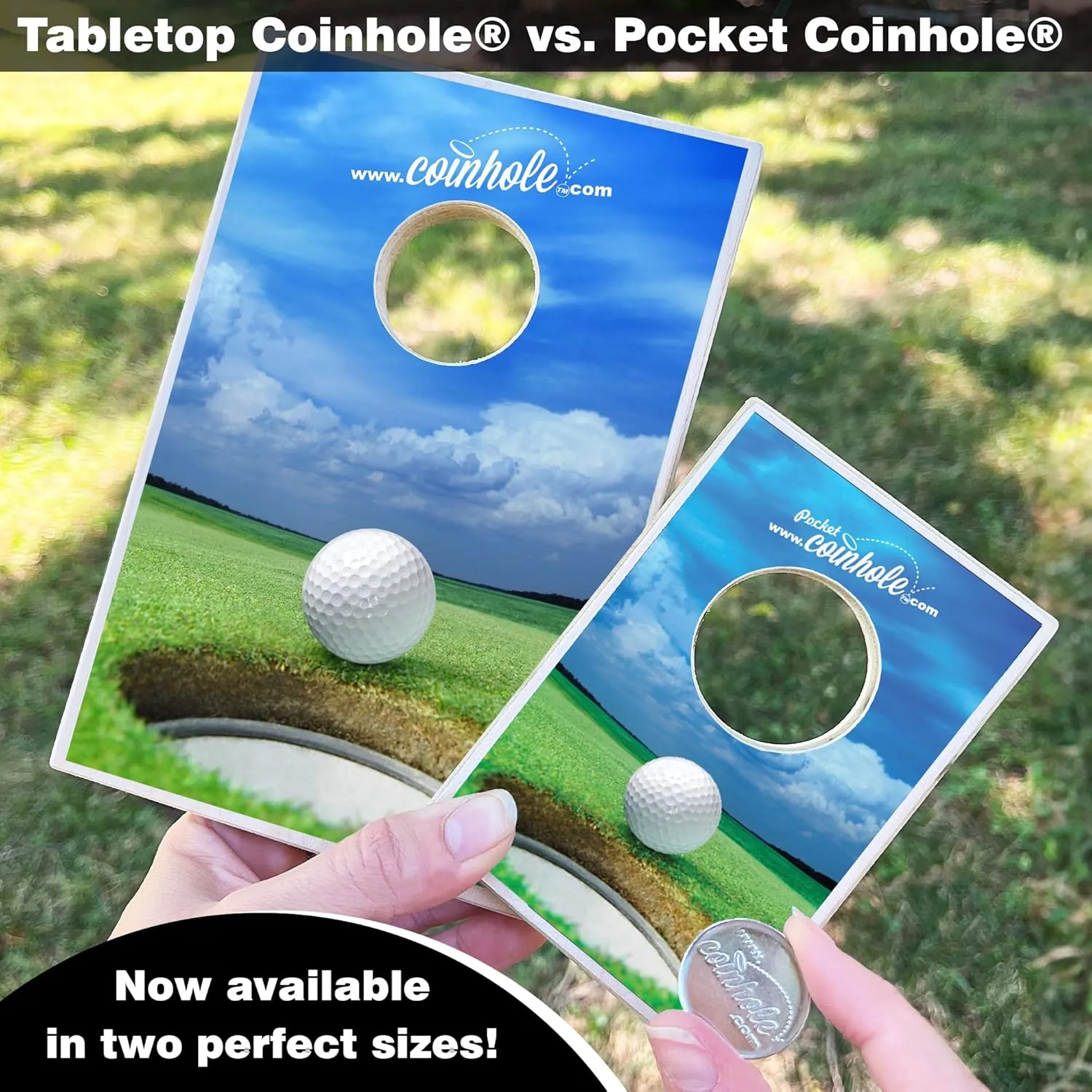 Desktop Coin Bouncing Party Set | Tabletop Cornhole Board | Small Travel Game Includes Coins