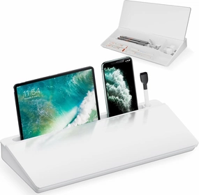 Desktop Whiteboard, Dry Erase Board Computer Keyboard Stand with Marker, Desk Organizers with Accessories for School, Home and Office Supplies (White)
