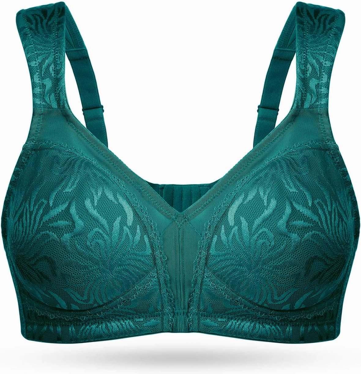 Deyllo Women's Full Coverage Plus Size Comfort Minimizer Bra Wirefree Non Padded