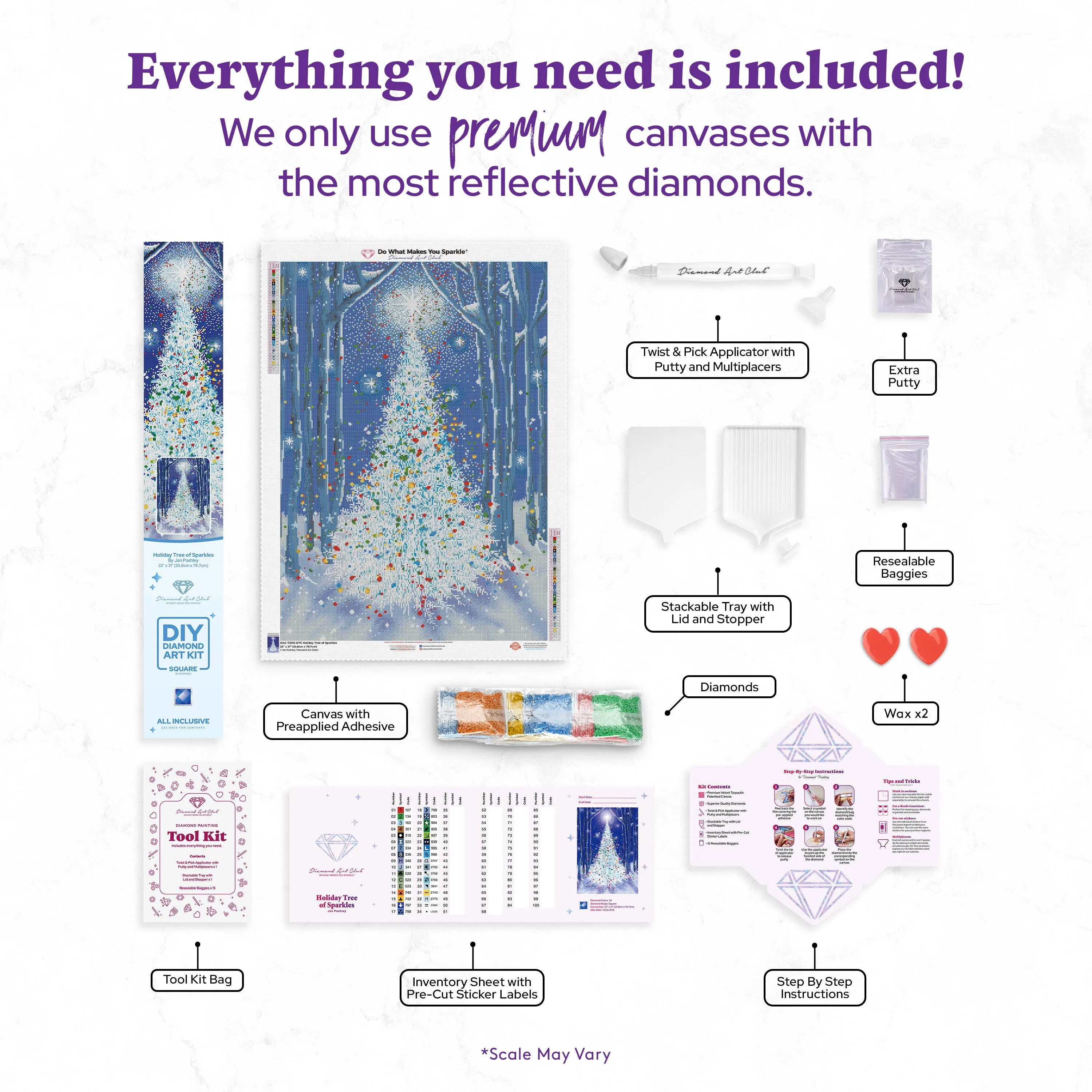 Diamond Art Club SQUARES Holiday Tree of Sparkles