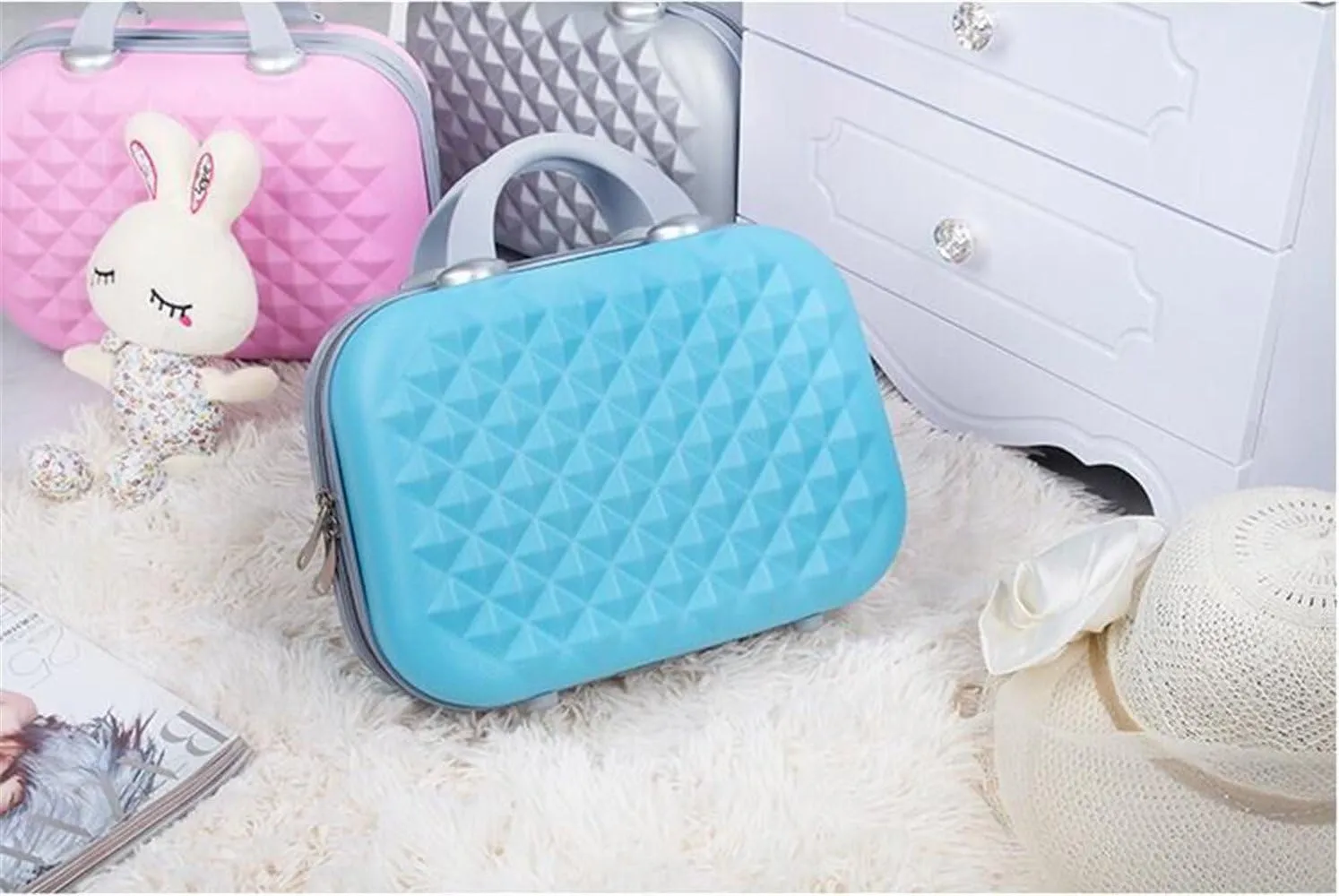 Diamond Surface Typ ABS Polychrome Mini Travel Luggage for Princess Girls Or Women Lady