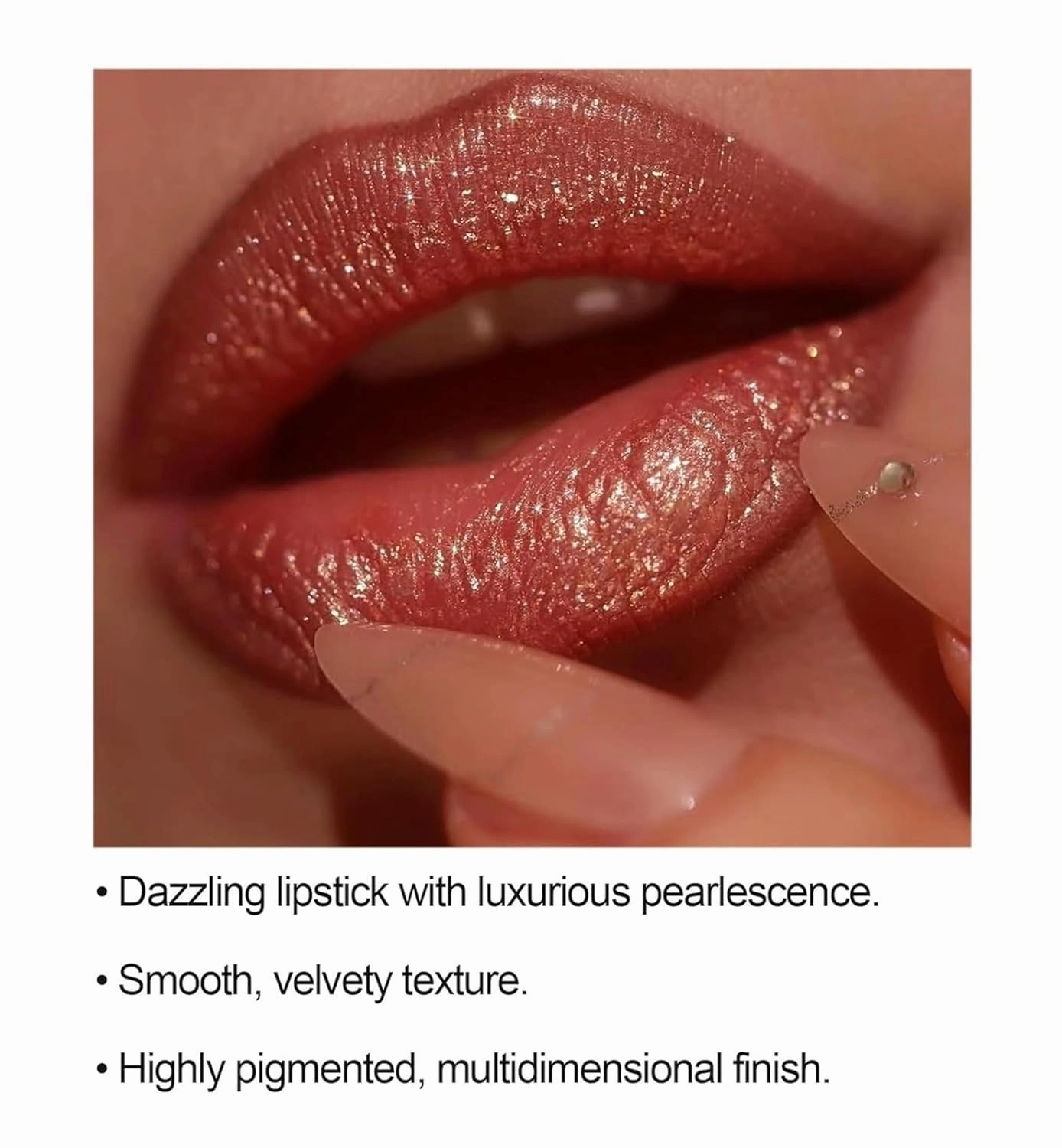 Diamond Lip Gloss Glitter Lipstick Waterproof, Diamond Glitter Lipstick, Non-Stick Plumping Shiny Matte Metallic Lipsticks For Women(4#)