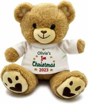 DIBSIES Personalized Baby's 1st Christmas Teddy Bear - 12"