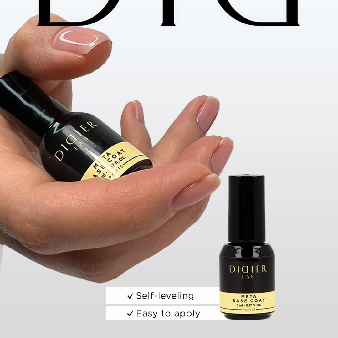 Didier Lab - Premium Gel Nail Polish Kit - Base Coat Nail Polish Meta- Super Shiny No Wipe Gel Top Coat - Clear Nail Polish Gel -LED UV Gel Polish Set - Gel Top and Base Coat - Soak Off Gel Polish Kit