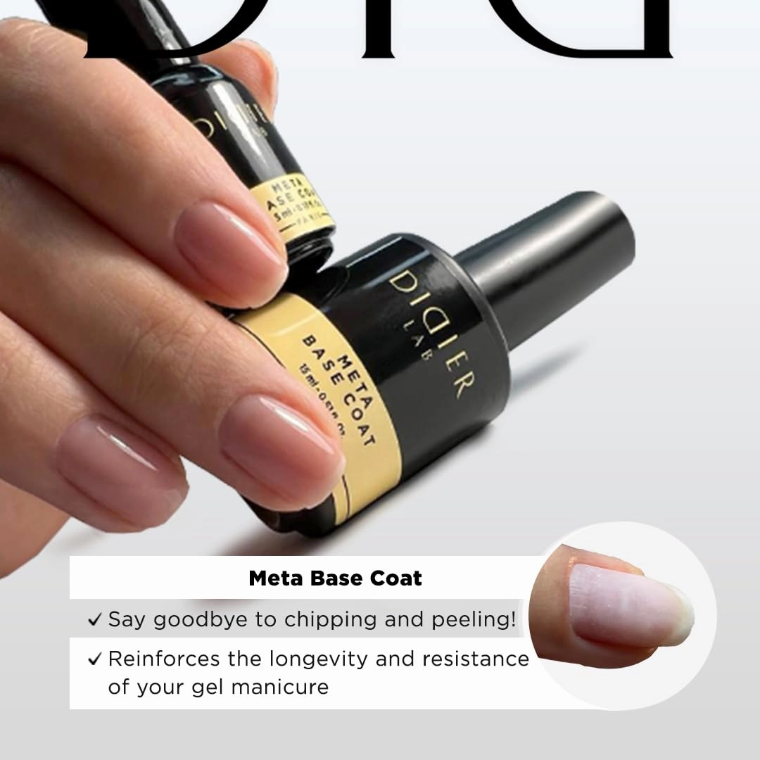 Didier Lab - Premium Gel Nail Polish Kit - Base Coat Nail Polish Meta- Super Shiny No Wipe Gel Top Coat - Clear Nail Polish Gel -LED UV Gel Polish Set - Gel Top and Base Coat - Soak Off Gel Polish Kit