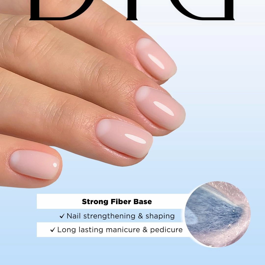 DIDIER LAB - Premium Gel Nail Polish Set -Fiber Nail Base Coat Strong - Super Shiny No Wipe Gel Top Coat - Clear Nail Polish Gel - Soak off LED UV Gel Polish Set - Gel Base Coat Nail Polish Top Coat