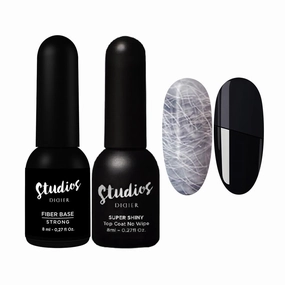 DIDIER LAB - Premium Gel Nail Polish Set -Fiber Nail Base Coat Strong - Super Shiny No Wipe Gel Top Coat - Clear Nail Polish Gel - Soak off LED UV Gel Polish Set - Gel Base Coat Nail Polish Top Coat