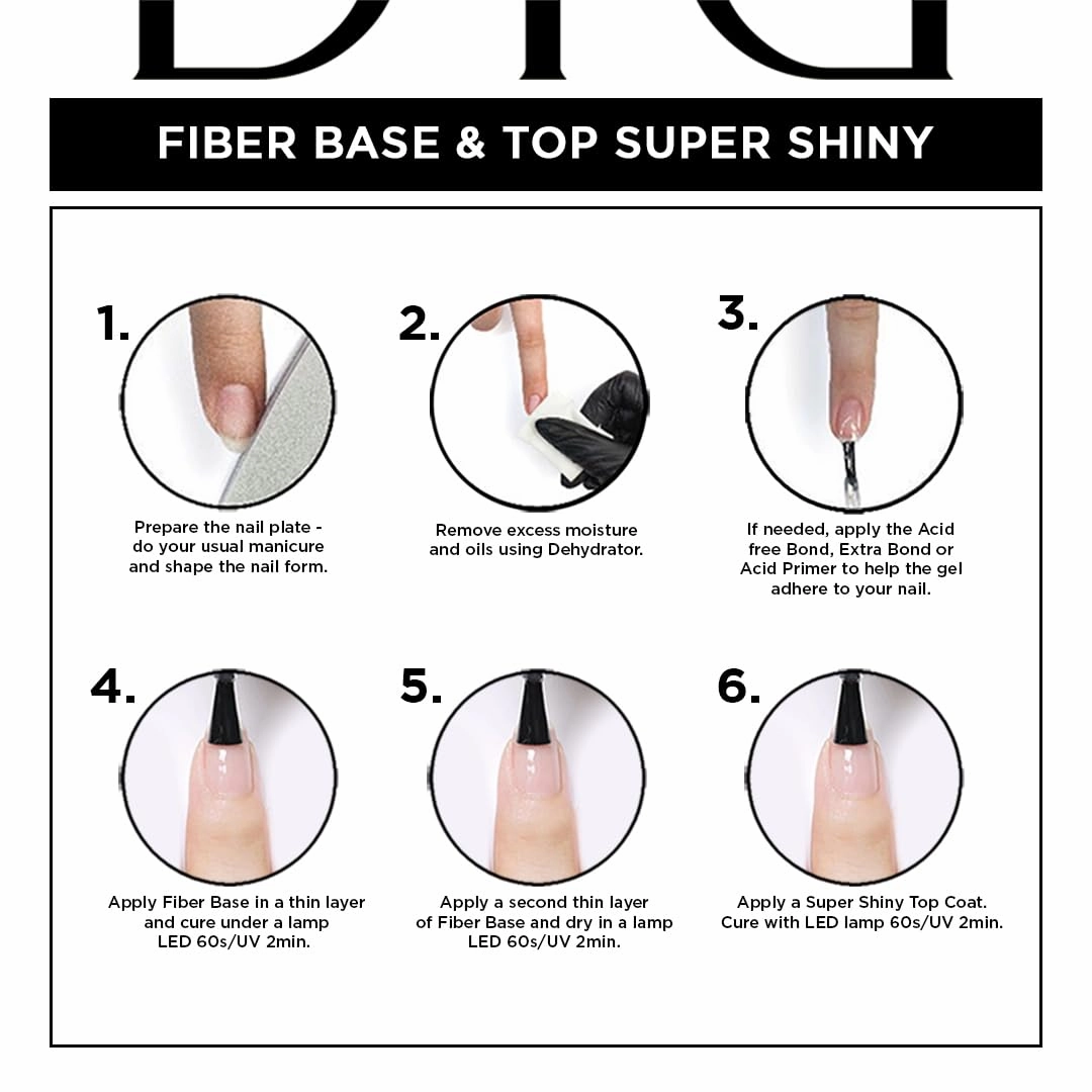 Didier Lab -Premium Gel Nail Polish Set Fiber Base Coat Nail Polish Nude with Vitamins - Super Shiny Clear Gel Top Coat No Wipe - Nude Nail Polish Gel - LED UV Gel Polish Set - Soak Off Gel Polish Kit