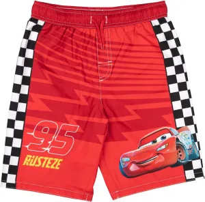 Disney Cars Lightning McQueen UPF 50  Swim Trunks Infant to Little Kid Sizes (18 Months - 7-8)