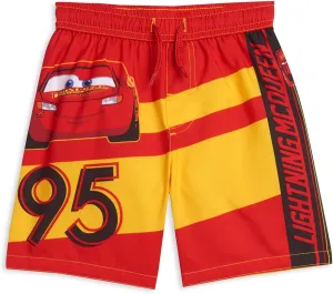 Disney Cars Lightning McQueen UPF 50  Swim Trunks Infant to Little Kid Sizes (18 Months - 7-8)