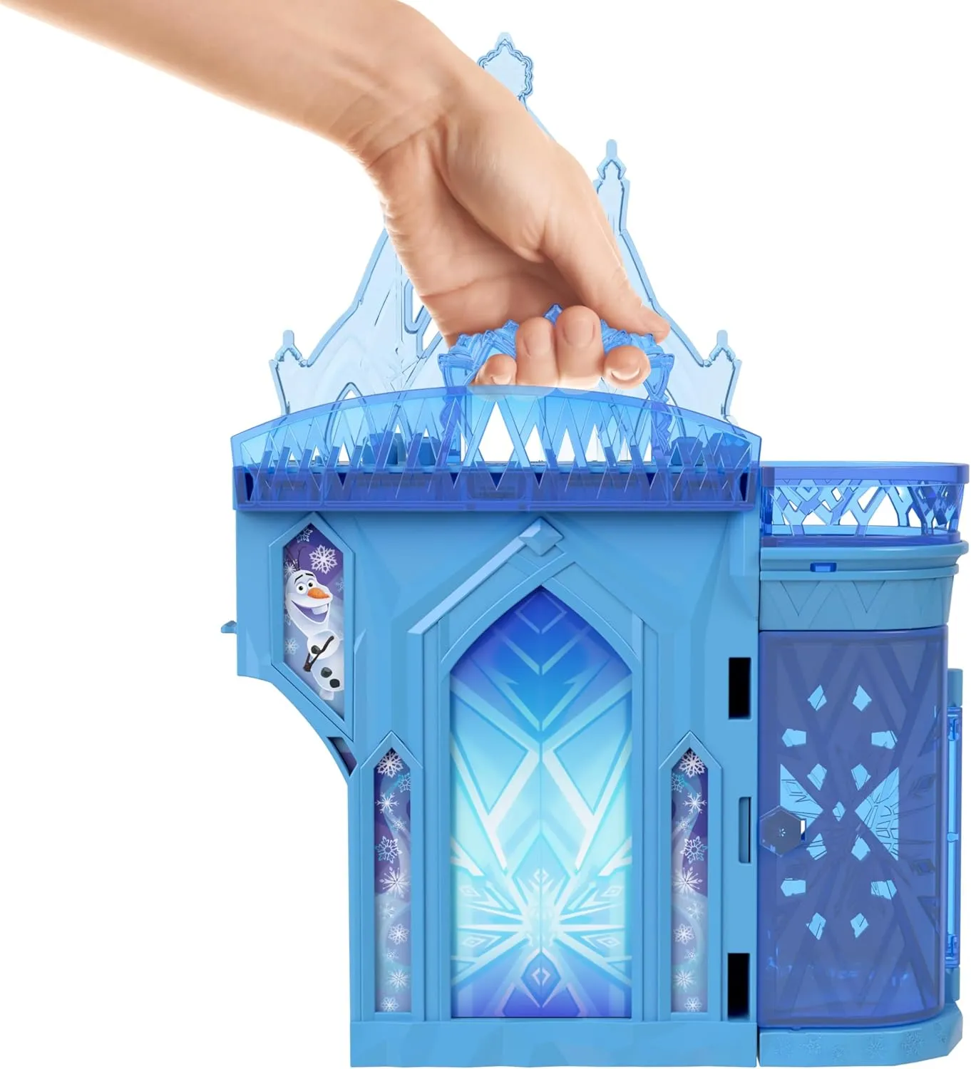 Disney Frozen Elsa Ice Palace, Stackable Castle Doll House with Small Doll & Accessories For Kids Ages 4 