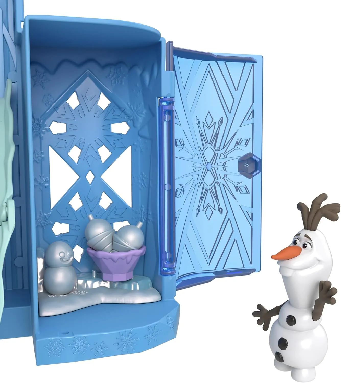 Disney Frozen Elsa Ice Palace, Stackable Castle Doll House with Small Doll & Accessories For Kids Ages 4 