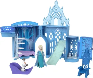 Disney Frozen Elsa Ice Palace, Stackable Castle Doll House with Small Doll & Accessories For Kids Ages 4 