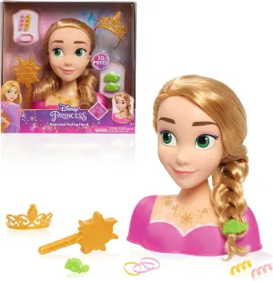 Disney Princess Rapunzel Styling Head, Blonde Hair, 10 Piece Pretend Play Set, Tangled, Kids Toys for Ages 3 Up by Just Play