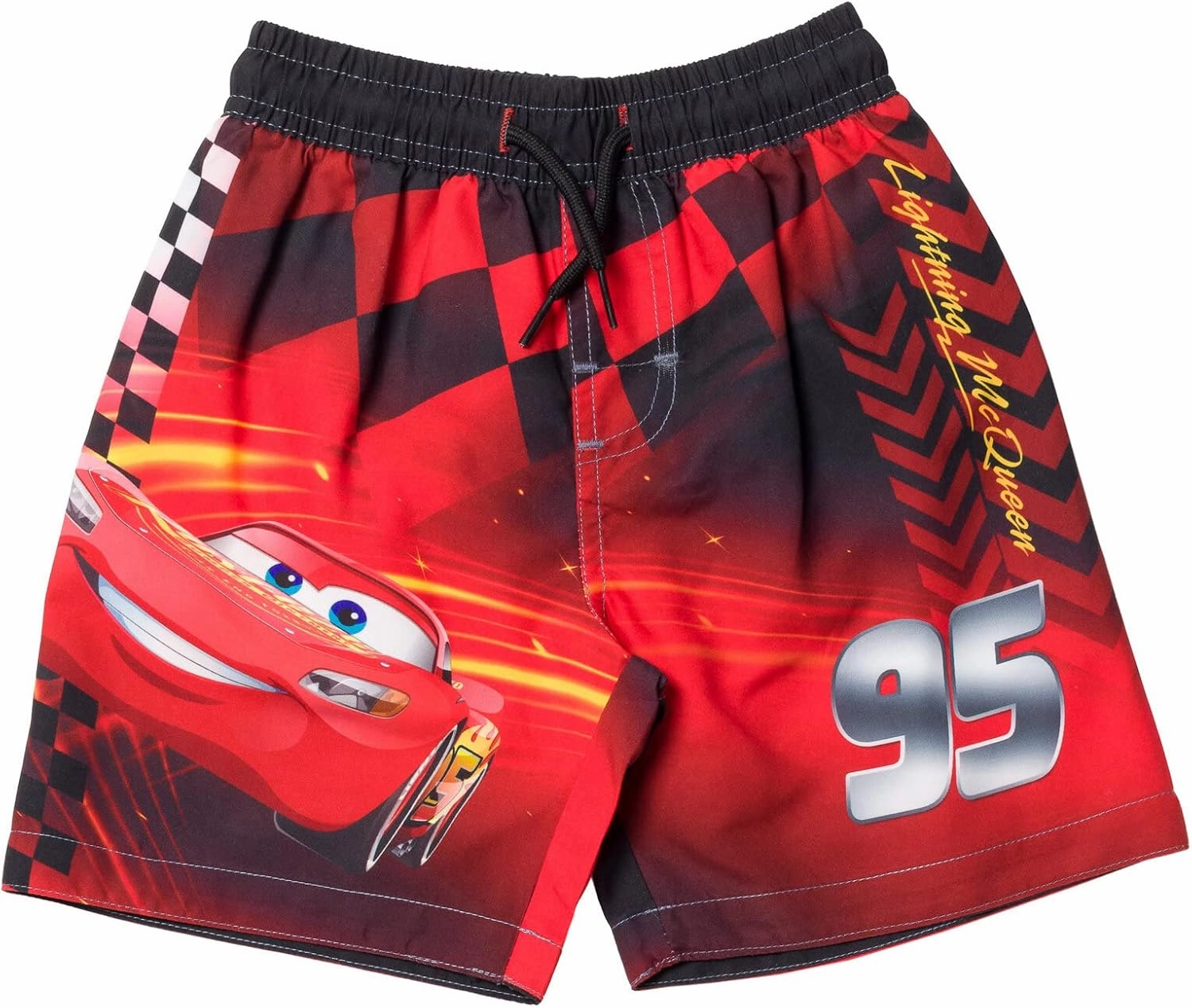 Disney Cars UPF 50  Rash Guard Shirt and Swim Trunks Outfit Set Toddler to Little Kid Sizes (2T - 7-8)