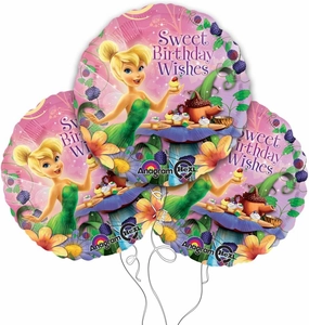 Disney's Tinkerbell Happy Birthday 18" Round Mylar Balloon 3pk