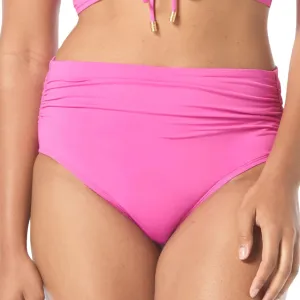 Diva High Waist Classic Bikini for Women — Full Coverage Figure Flattering Swim Bottom, Mesh Ruching for Natural Smoothing