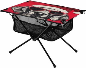 Dog in Christmas Hat Portable Folding Camping Table, Compact Lightweight Beach Table with Carrying Bag for Outdoor Picnics, BBQs, Camp