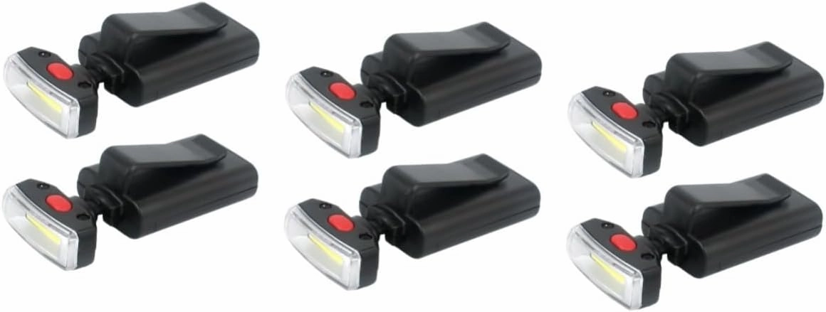 DOITOOL 6pcs Outdoor Pocket Led Clip Hat Light Hands Visor Floodlights for Camping Fishing Hiking Bright Lightweight Versatile Illumination Black